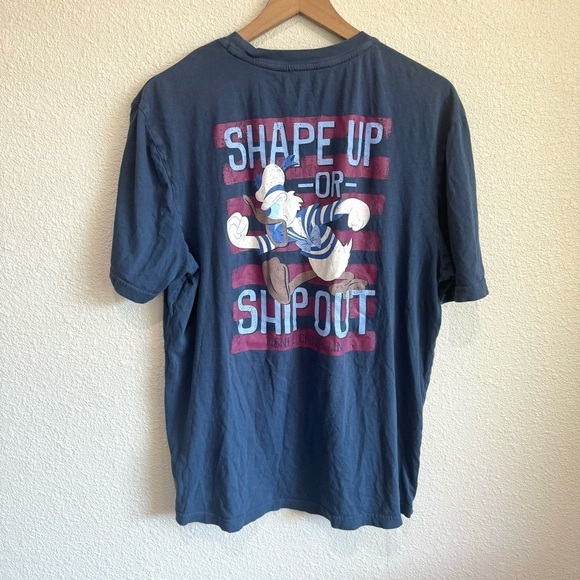 Disney Cruise Line Women's Large Donald Duck Shape up Graphic T-shirt Boho Blue - Picture 1 of 11